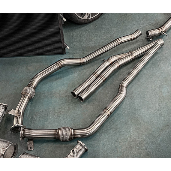 Centrali NON silenziati in acciaio inossidabile per Audi RS4 B9/B9.5 con GPF 2019>2022