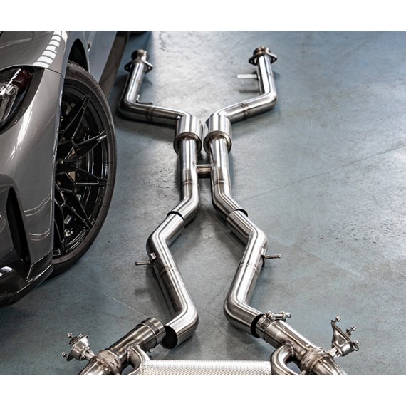 TFL Italy - SOLO Centrale SILENZIATO con sonde OPF in acciaio inossidabile per BMW M3 G80 Competition e M4 G82 Competition